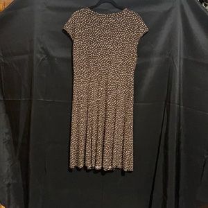 Jones Wear brown and cream polka dot dress size 16